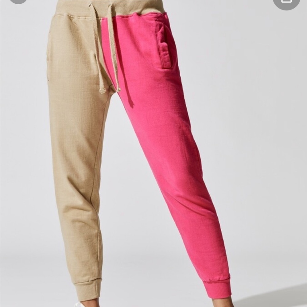 La Detresse Pink Cookies + Malibu Sand Contrast Sweatpant NWT